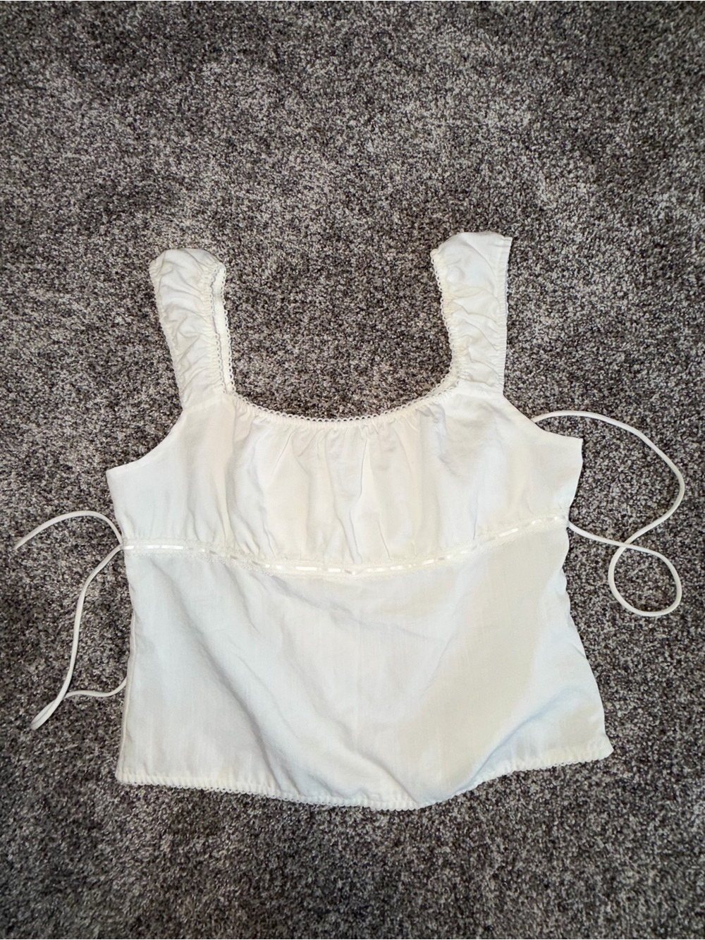 Princess Polly White Ruffle-Trim Camisole